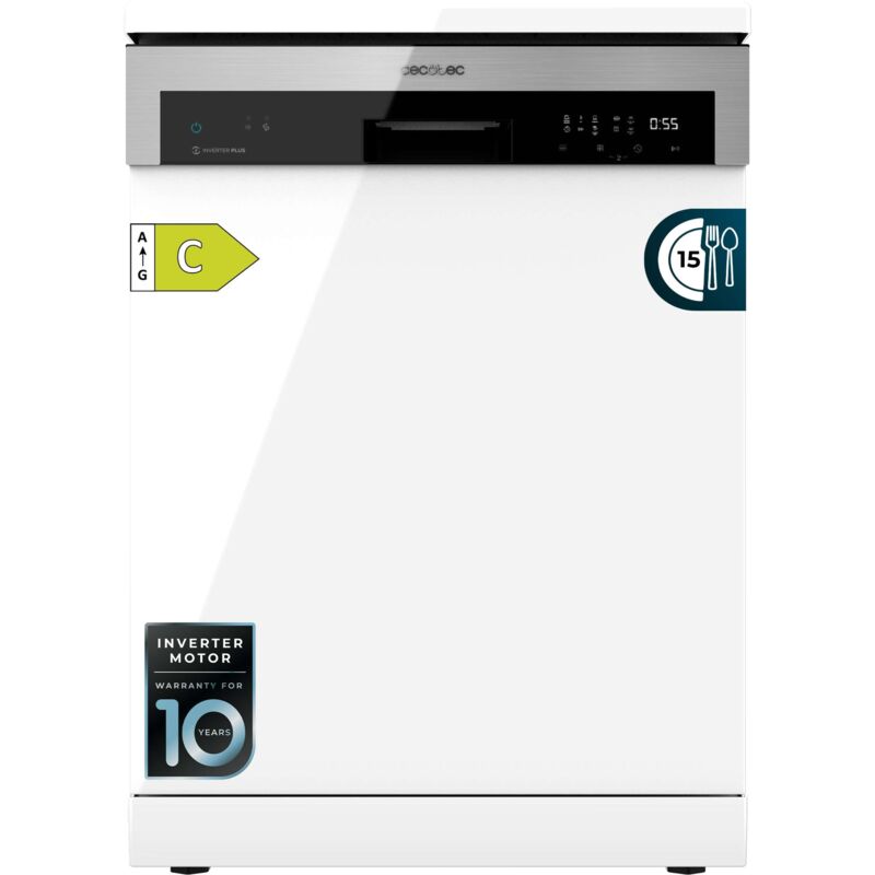 foto del prodotto cecotec lavastoviglie 60cm freestanding bolero aguazero 6500 c. 15 posate, 3 vassoio, 6 programmi con dual zona lavaggio, asciugatura , auto