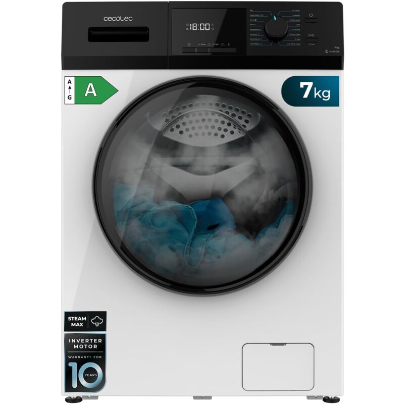 foto del prodotto cecotec lavatrice 7kg carica frontale bolero dresscode 7410 inverter a. 1850w, 1200 rpm regolabile, 16 programmi, motore inverter plus, basso