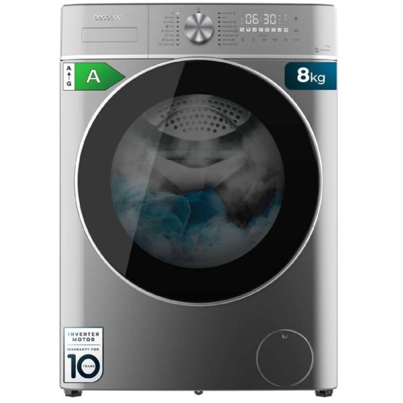 foto del prodotto cecotec lavatrice 8kg de bolero dresscode 8800 a carica frontale inverter acciaio a. 1400rpm, 2000w, 16 programmi, motore inverter plus, basso