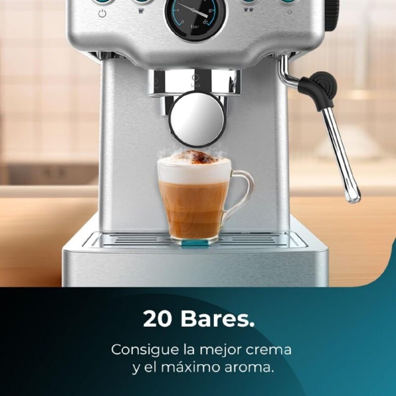 foto del prodotto cecotec macchina da caff barista da 20 bar, manometro e thermoblock.