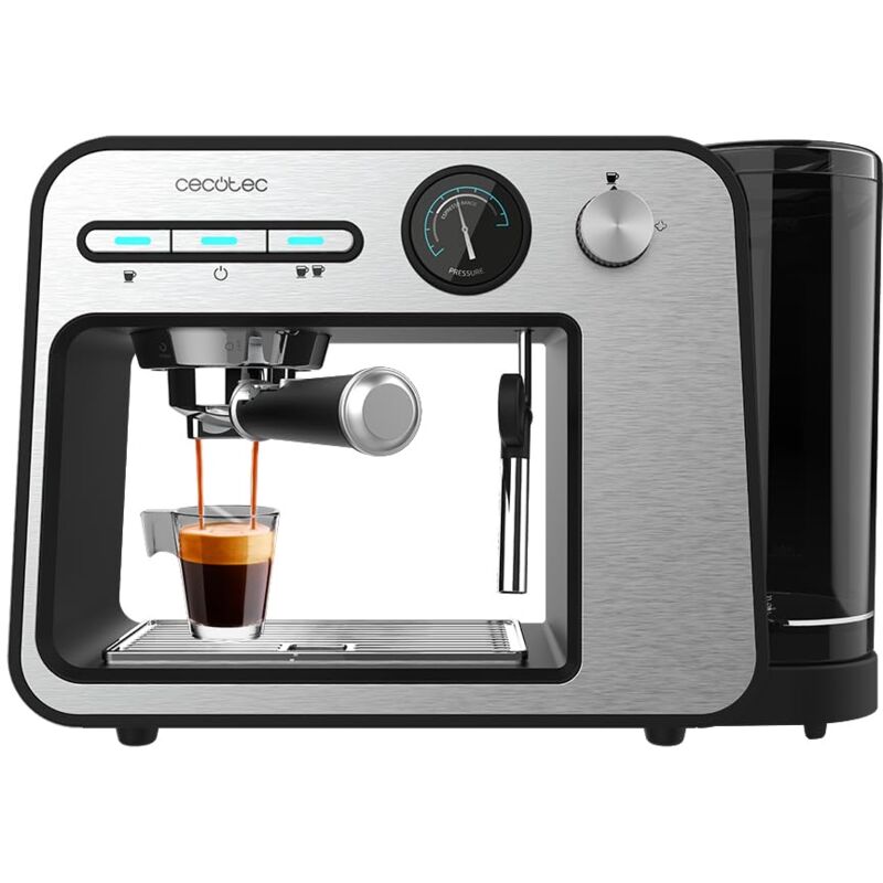foto del prodotto cecotec macchina da caff espresso power espresso 20 square pro. 1450 w, 20 bar, thermoblock, vaporizzatore, 2 tazze di caff , serbatoio acqua
