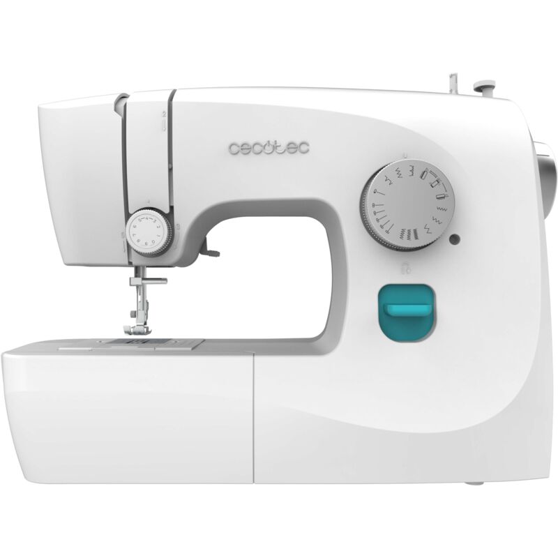 foto del prodotto cecotec macchina per cucire, compatta e portatile, 15 punti, principianti, bellecouture 1500, asola manuale a 4 fasi, asola regolabile, tensione