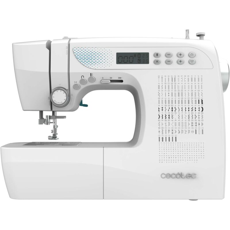 foto del prodotto cecotec macchina per cucire elettrica de 215 punti livello esperto bellecouture 21500. motore digitale, display lcd, manopola di regolazione