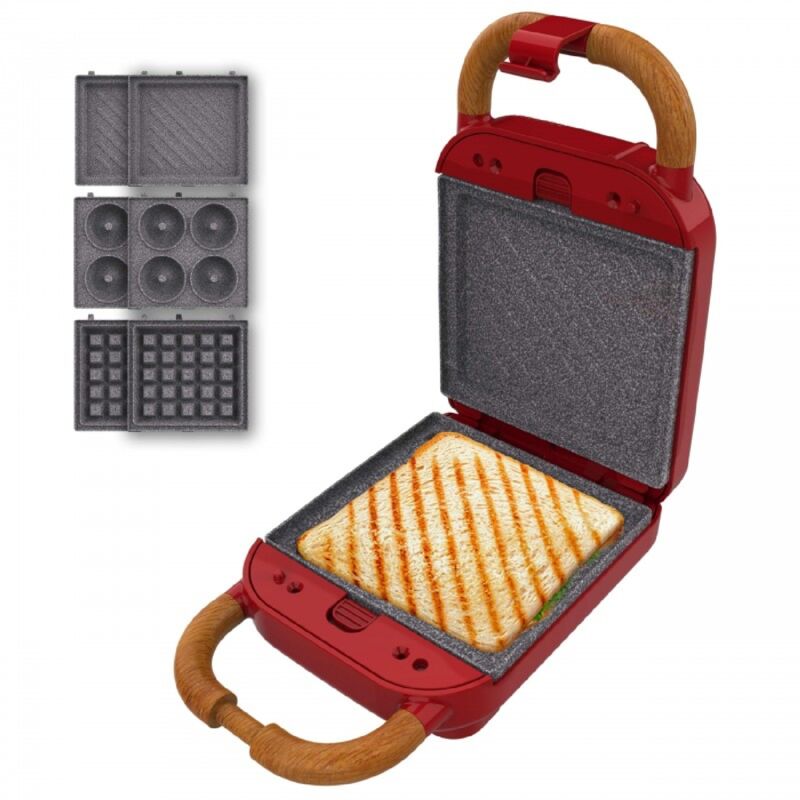 foto del prodotto cecotec macchine per sandwich rock ntoast retro one red