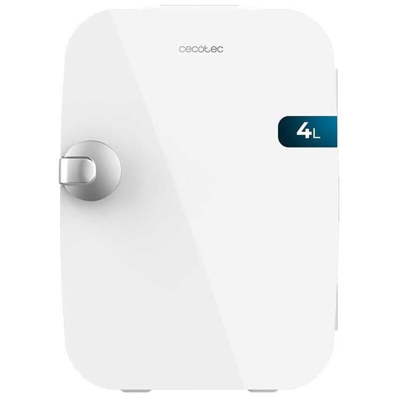 foto del prodotto cecotec mini frigo bolero minicooling rio white 4l. funzionamento 12v 220v, compatibile con auto e caravan, funzione di raffreddamento e
