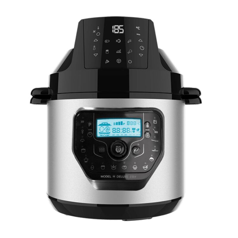 foto del prodotto cecotec pentola programmabile con testa friggitrice ad aria e bilancia gm h deluxe fry. robot da cucina multifunzione, 6 litri, coperchio avanzato,