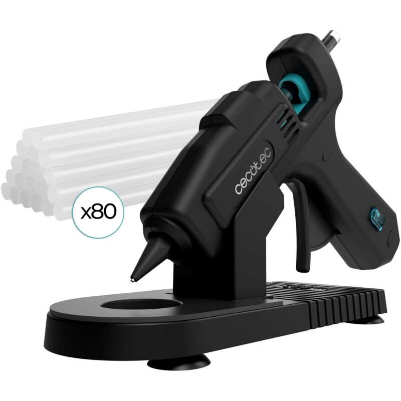 foto del prodotto cecotec pistola per silicone caldo con base protettiva perfect fix 100 pro. 100w, riscaldamento ultra rapido, include 80 stick of 11mm of diameter