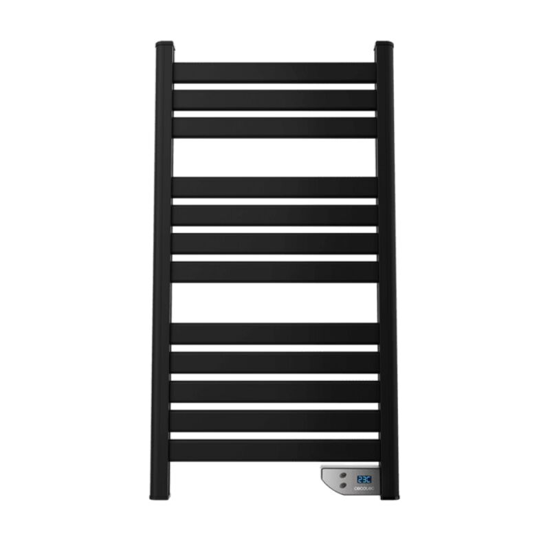 foto del prodotto cecotec scaldasalviette elettrico con 500 w, display a led, timer 2 ore, protezione ip24, copertura 8m , doppio sistema di sicurezza, design