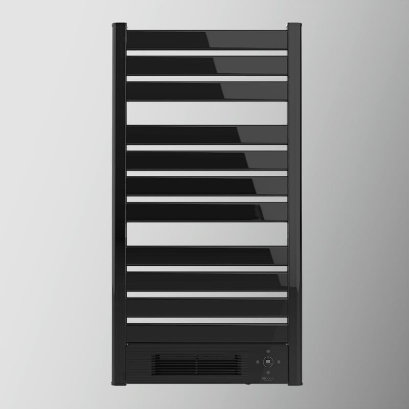 foto del prodotto cecotec scaldasalviette elettrico con riscaldatore in ceramica incorporato. potenza totale di 2000 w. display a led. telecomando. timer 24 ore su