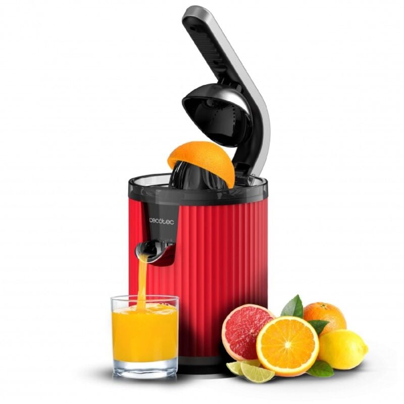 immagine 0 del prodotto cecotec spremiagrumi elettrico a leva retr con potenza di 600 w, filtro in acciaio inossidabile, cono spremitore in plastica, leva per estrarre la