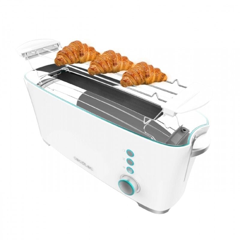 foto del prodotto cecotec tostapane in acciaio con 1 fessura larga lunga e capacit da 2 toast.