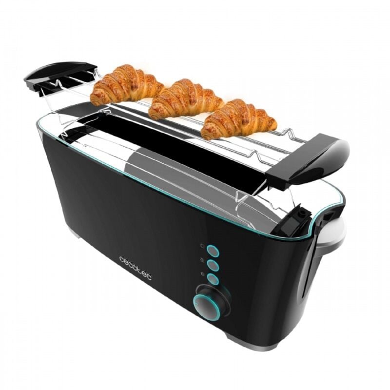 foto del prodotto cecotec tostapane in acciaio con 1 fessura larga lunga e capacit da 2 toast.