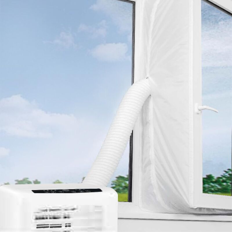 foto del prodotto cecotec universale copertura isolante di accoppiamento delle finestre a ribalta per condizionatori d aria portatili 400cm 100 poliestere, forte e
