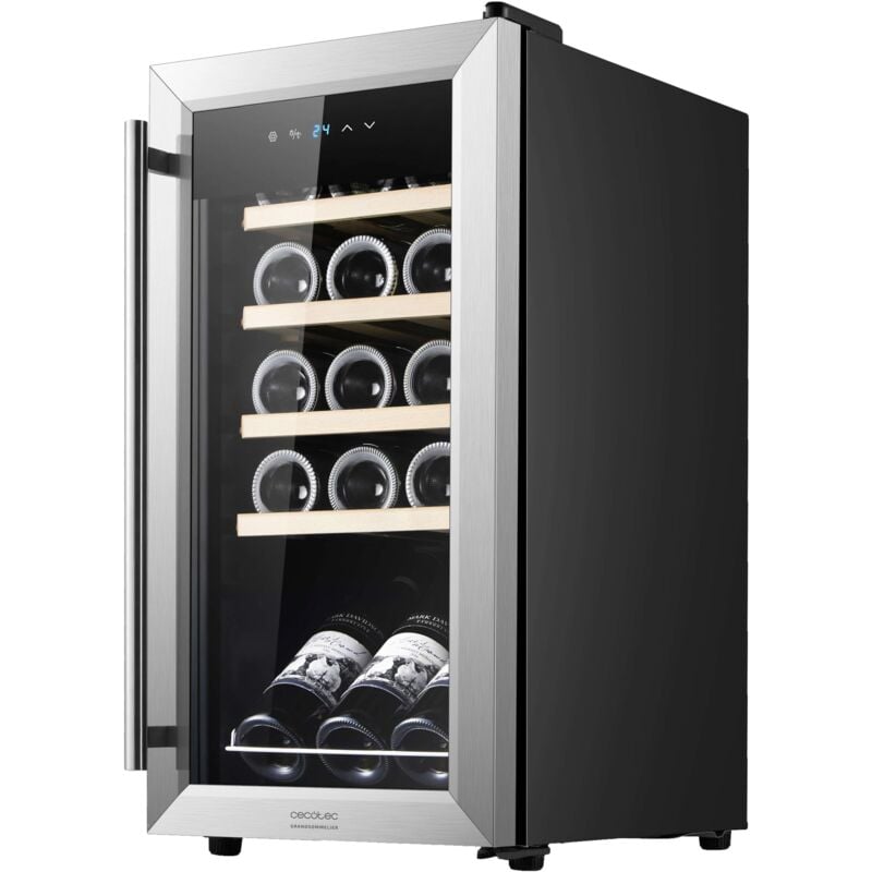 foto del prodotto cecotec vinoteca bolero grandsommelier 1550 inox compressor, capacit 15 bottiglie of, porta e maniglia in acciaio inox, alte prestazioni, regola