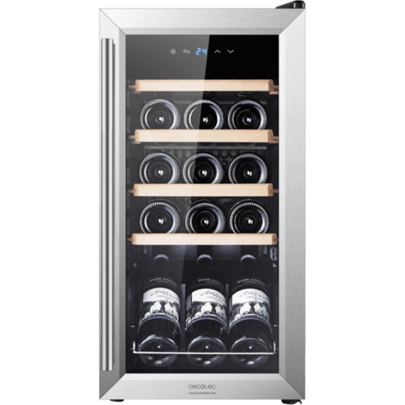 foto del prodotto cecotec vinoteca bolero grandsommelier 1550 nero compressore, 15 bottiglie, silenzioso, alte prestazioni, regola la temperatura dei vostri vini tra 5