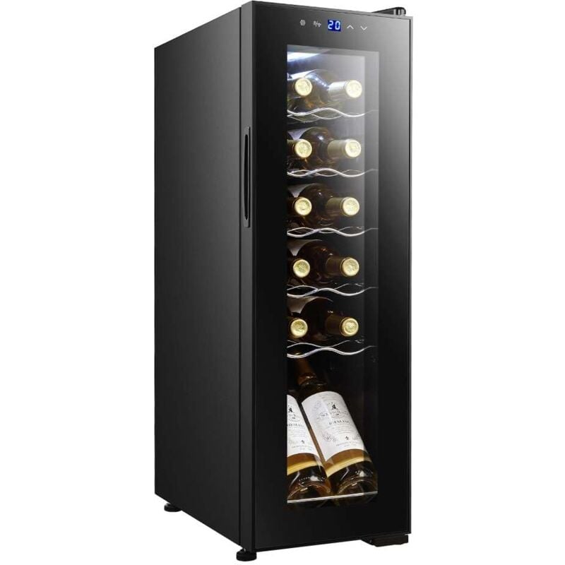 foto del prodotto cecotec wine cooler frigorifero per vino 12 bottiglie bolero grandsommelier 1250 coolcrystal compressor. a libera installazione, temperatura