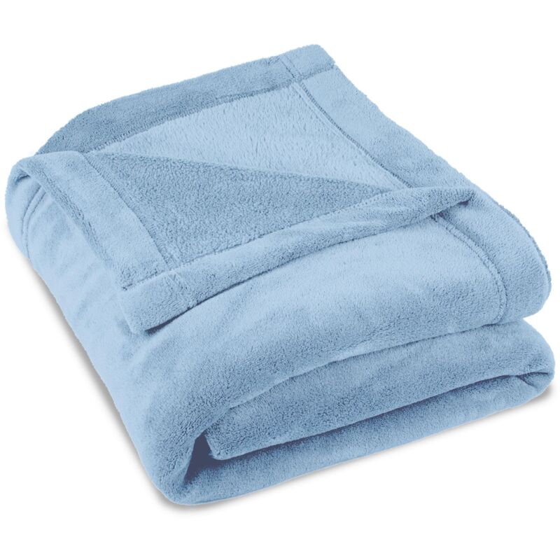 foto del prodotto celinatex montreal coperta soffice microfibra coperta pile coral 150 x 200 cm azzurro