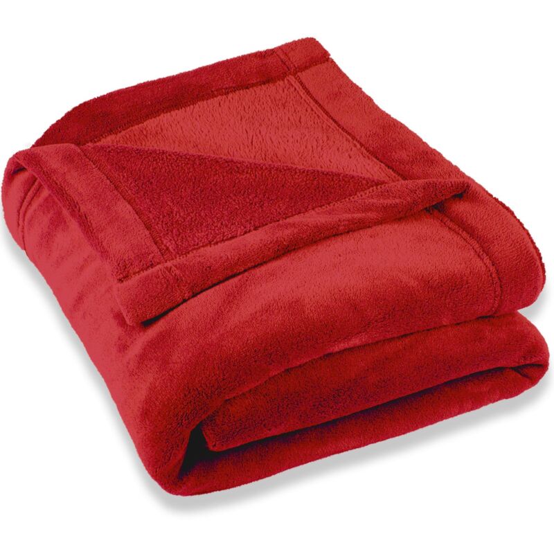 foto del prodotto celinatex montreal coperta soffice microfibra coperta pile coral 150 x 200 cm rosso