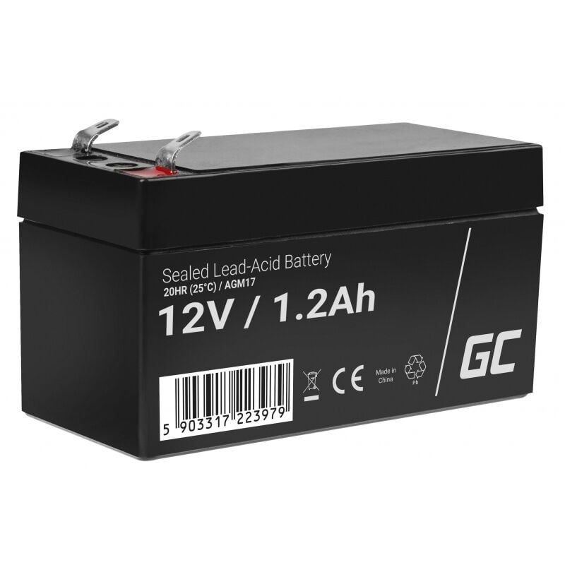 foto del prodotto cella verde 12 v 1,2 ah 4,6 mm 1200 mah vrla agm.