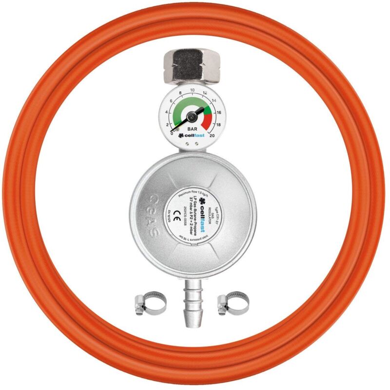 foto del prodotto cellfast zestaw przy czeniowy reduktor z manometrem w 2,0m propan buta