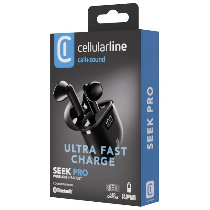 foto del prodotto cellular line seek pro auricolare bluetooth tws nero