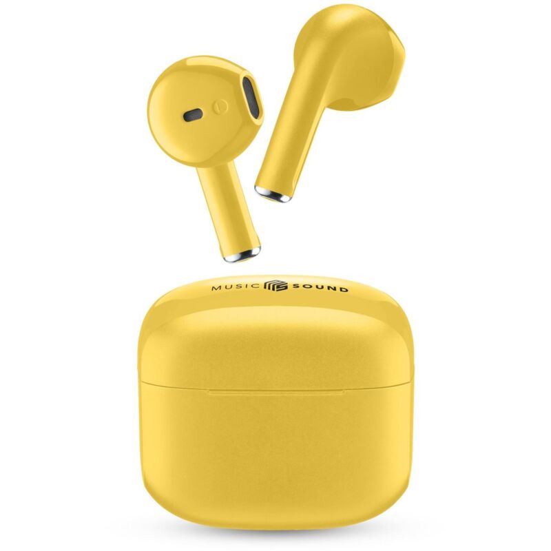 foto del prodotto cellularline music sound swag auricolari wireless earphones bluetooth giallo
