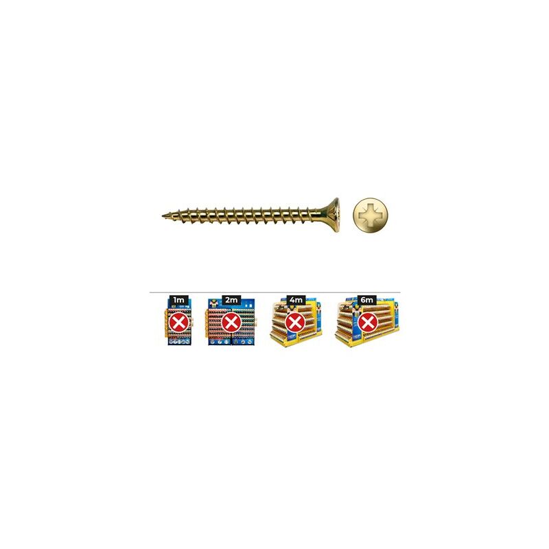 foto del prodotto celo 9b3530vlox200 velox vite per legno a filetto pieno testa svasata testa svasata impronta pz diametro 3,5x30 mm, bicromato, 200 unit 