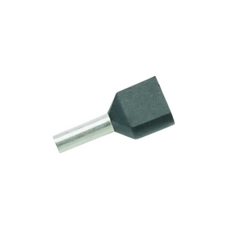 foto del prodotto cembre puntalino a bussola twin preisolato nero per 2 cavi 1,5 mmq lunghezza 12 mm