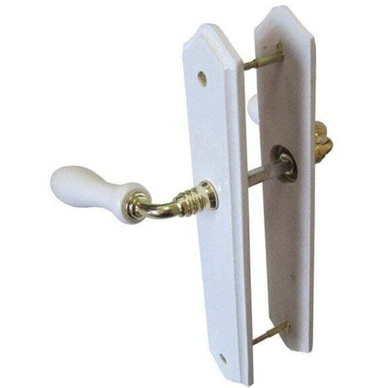 foto del prodotto centrale brico 2 maniglie per porta in legno senza foro, interasse legno 195 mm