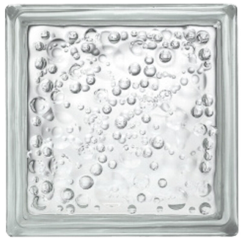 foto del prodotto centrale brico glassblocks blocco di vetro luxfera 19x19x8 cm, bolla lucida trasparente 1908p 
