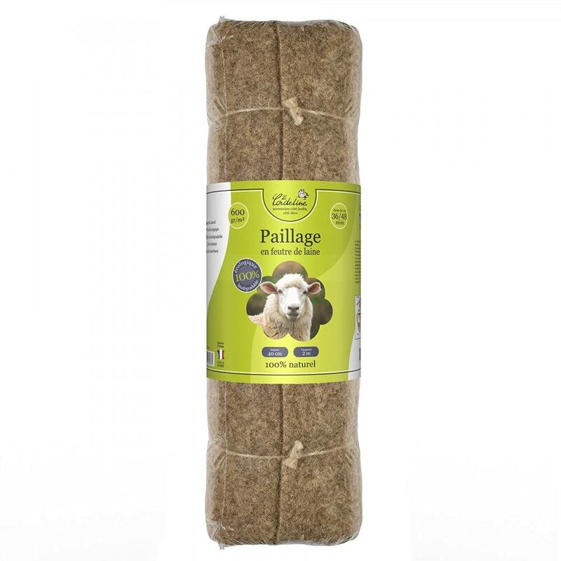 foto del prodotto centrale brico la cordeline telo per pacciamatura, 100 lana, 40 cm x 2 m, 600 g m2 per protezione arbusti e piantagioni in giardino e in orto