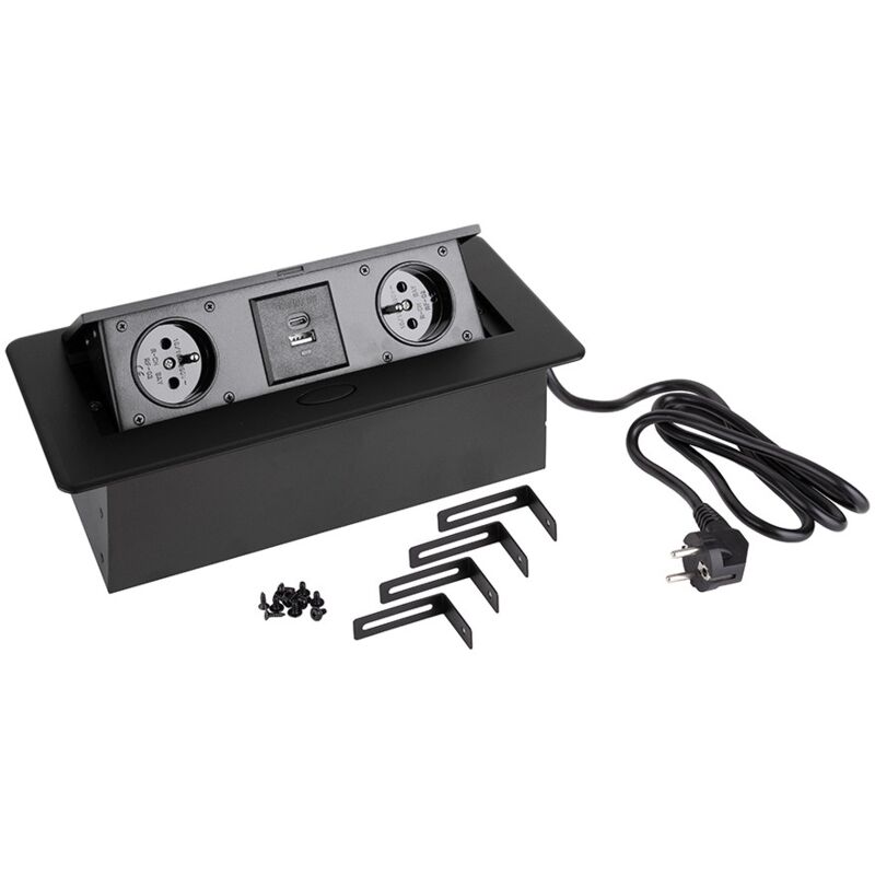 foto del prodotto centrale brico strongpower 2x 230v, 2x usb a c, nero, fr