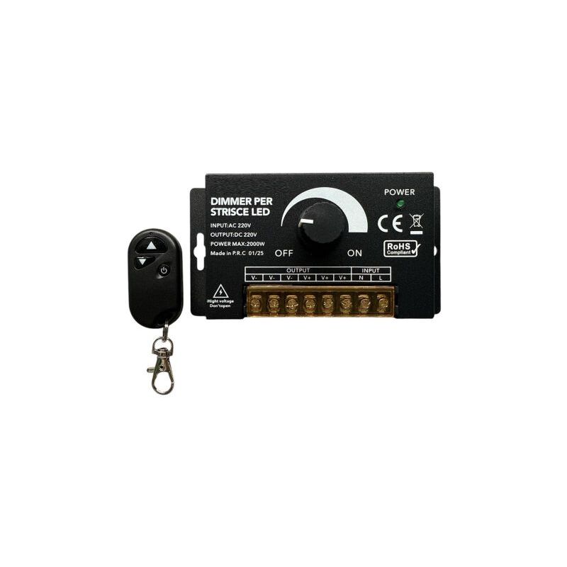 foto del prodotto centralina dimmer monocolore per strisce led 220v con telecomando