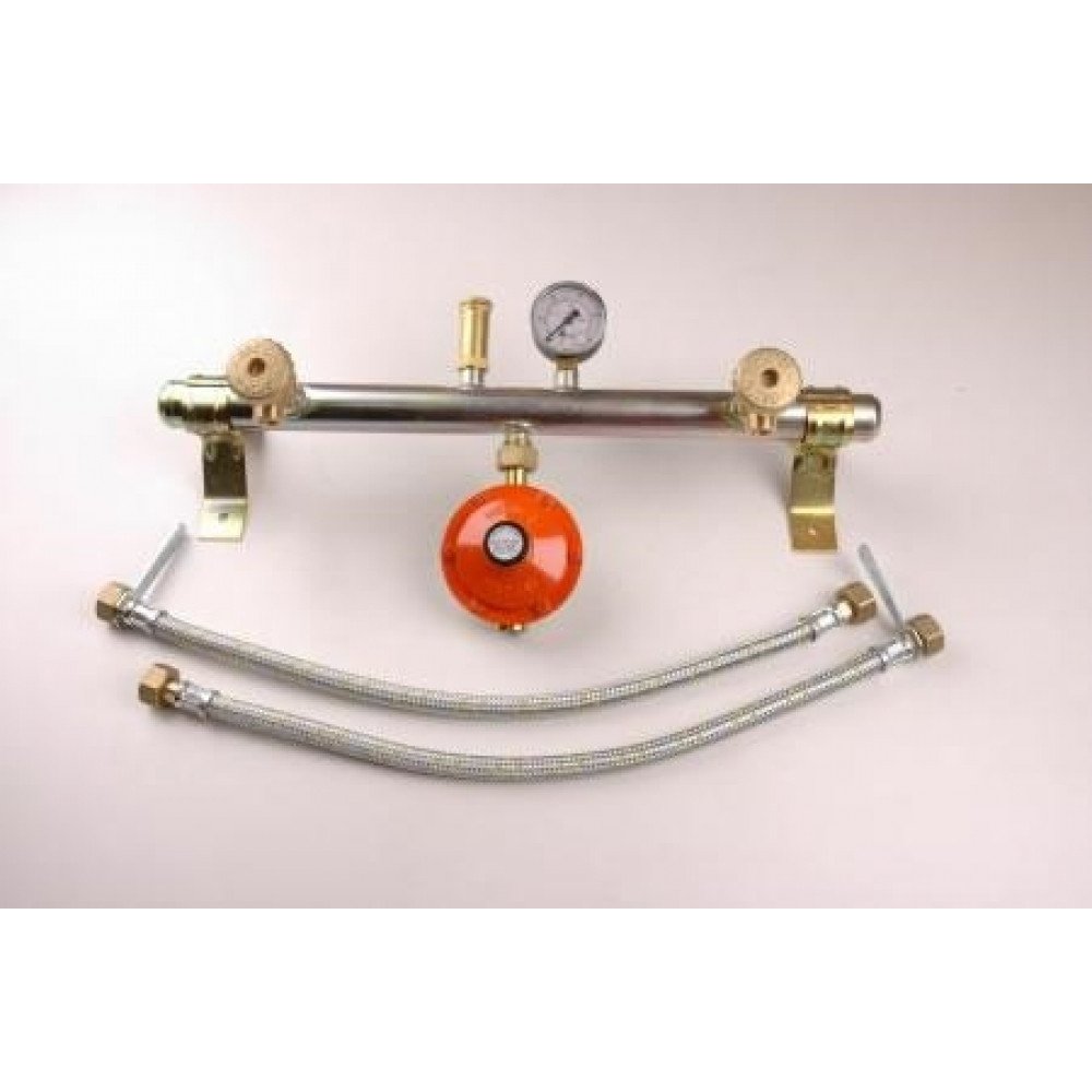foto del prodotto centralina gas completa 2 attacc hi con regolatore e flex per bom