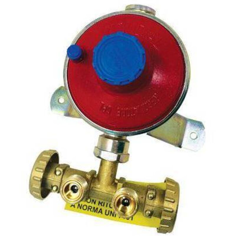 foto del prodotto centralina mini x 2 bombole gas gpl regolatore bp kg/h 10 + staffa + tasselli