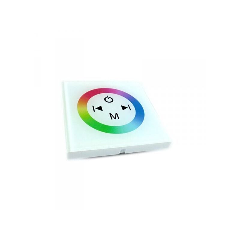 foto del prodotto centralina rgb led kit controller touch panel full color da incasso quadrata 12v 144w sfondo bianco tm08
