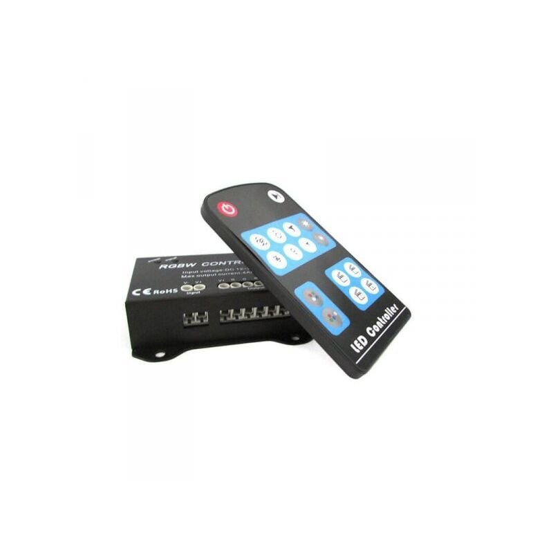 foto del prodotto centralina rgbw 4 canali controller rgb w rgb wireless per luci striscia bobina led 12v 24v 16a rf104