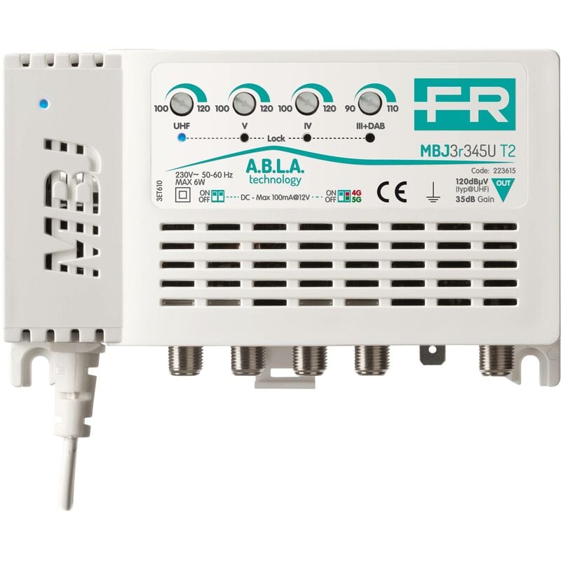 foto del prodotto centralino 4 ingressi autoalimentato mbj3r345u t2 centr.4in 3 dab,4,5,u 223615 fracarro