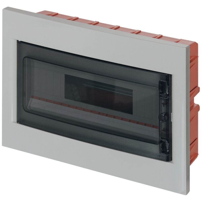 foto del prodotto centralino ad incasso, 18 moduli, con morsettiera 6x10mm, grigio, ip40, sportello in policarbonato fumè - elettrocanali ec63018e
