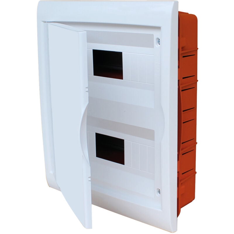 foto del prodotto centralino da incasso 24 moduli con cornice e portello bianco 315x365x80mm ip40 faeg fg14624