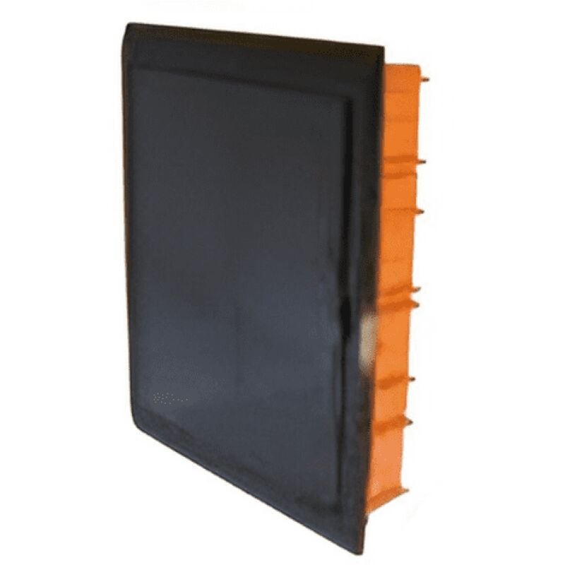 foto del prodotto centralino da incasso 36 moduli con cornice nera e portello fum 315x525x105mm ip40 faeg fg14736