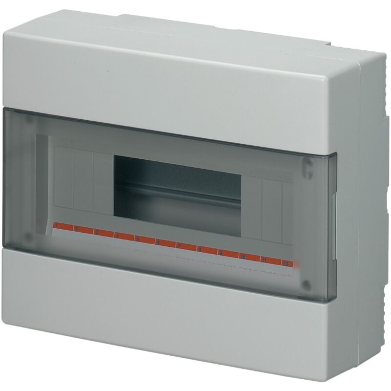 foto del prodotto centralino da parete, 12 moduli, con morsettiera 6x10mm, grigio, ip40, sportello reversibile fum elettrocanali ec60012e