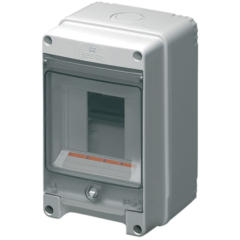 foto del prodotto centralino da parete, 2 4 moduli, grigio, ip65, sportello in policarbonato fum elettrocanali ec62002