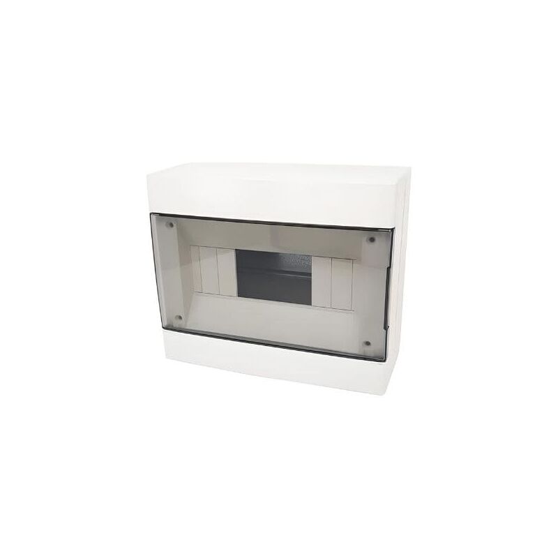 foto del prodotto centralino da parete 8 moduli bianco con portello fumè 210x180x100mm ip40 faeg - fg14408b