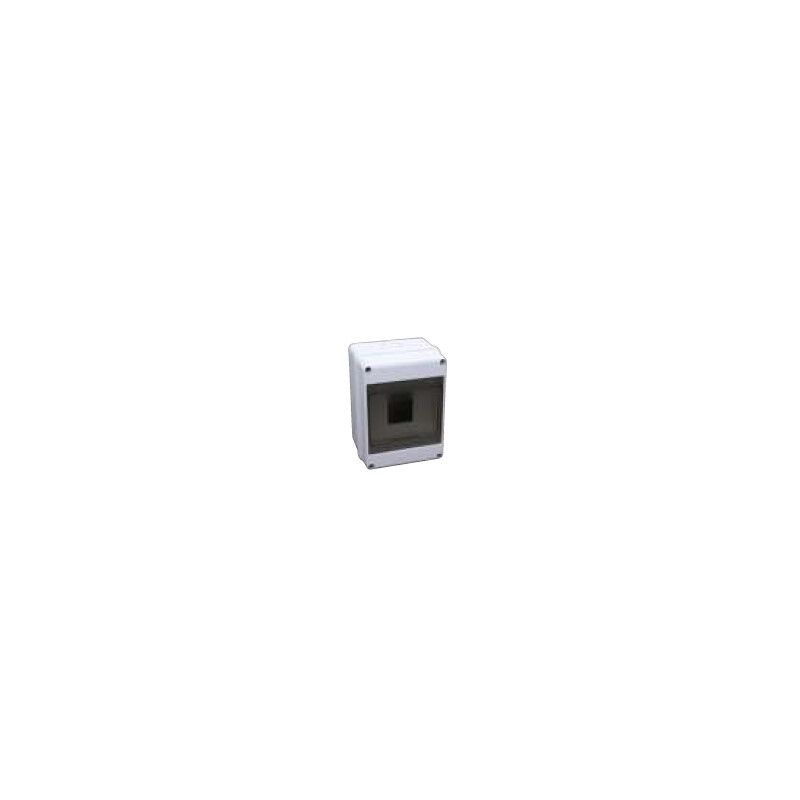 foto del prodotto centralino da parete serie slim 4 5 moduli grigio ral 7035 con sportello trasparente fum 118 x 158 x 94mm ip65 faeg fg14205