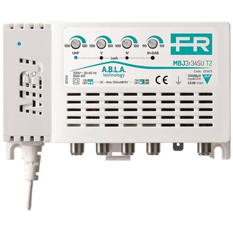 foto del prodotto centralino fracarro mbj3r345u t2 4 ingressi autoalimentato amplificatore segnale tv mod.223615