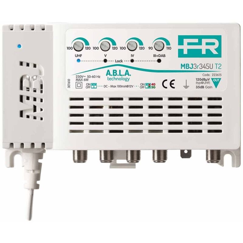 foto del prodotto centralino mbj3r3 4 5 t2 1 ingresso autoalimentato amplificatore segnale tv mod.223620