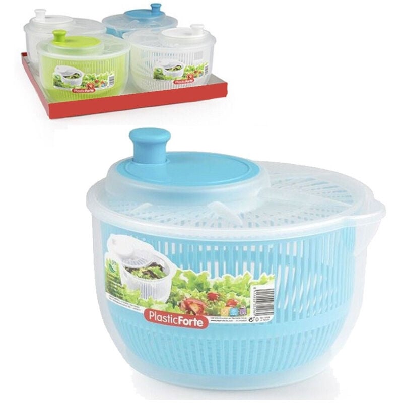 foto del prodotto centrifuga in plastica lava verdura insalata verdure asciuga strizza 2.7lt 12198 - - trade shop traesio
