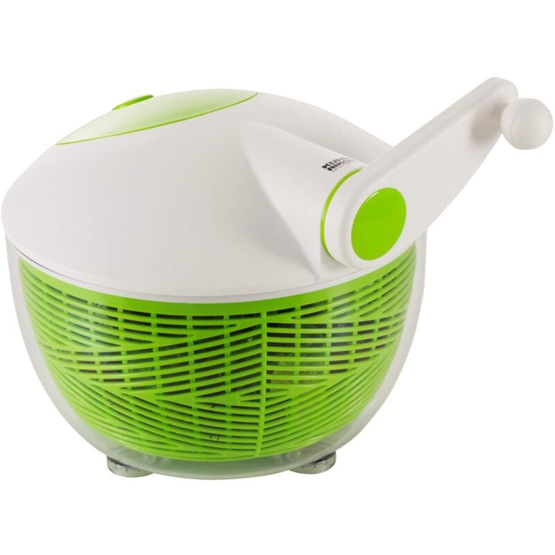 foto del prodotto centrifuga per insalata, 26 cm, bianco/verde, con pulsante di arresto sul coperchio