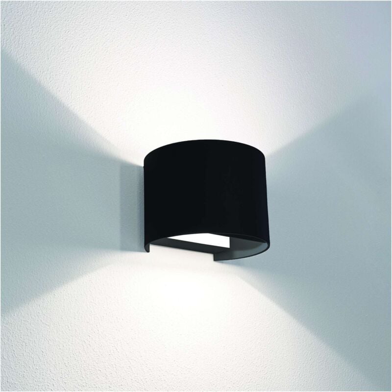 foto del prodotto century applique bidirezionale tondo a led up down 10 w 800 lm 3.000k 4.000k 6500k col. nero
